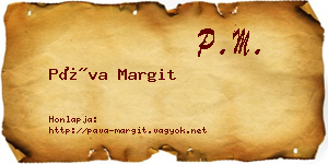 Páva Margit névjegykártya